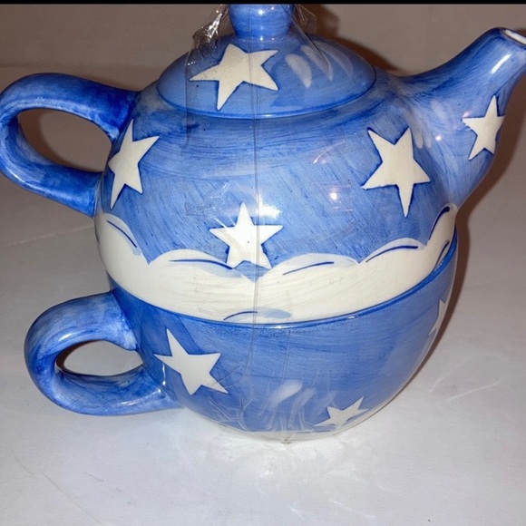 Natural wonders sun and moon yea pot & tea cup shiny glaze decoration drinkware - Picture 2 of 3